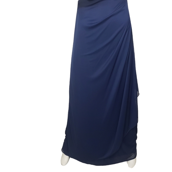 David's Bridal Illusion Sleeveless Long Gown Dress 4 - Picture 7 of 13